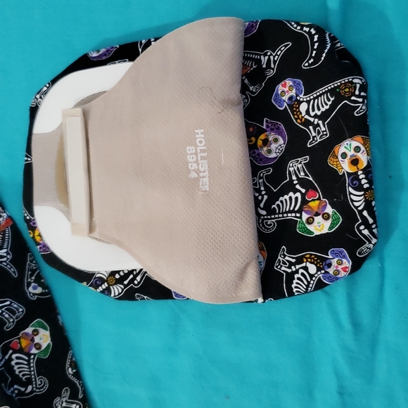 Hand Crafted Ostomy/Iliostomy bag cover w/matching reversible face mask - Picture 6 of 16